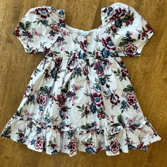 Janie and Jack Floral Puff Sleeve Dress Toddler Girls 12-18 Months - Picture 2 of 10